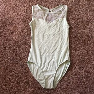 Wear Moi light green lace top leotard size M